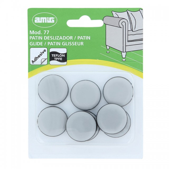 ADHESIVE GLIDE D.25 / GRAY / 8 PIECES